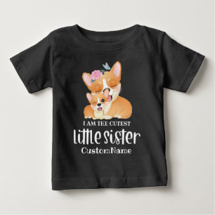 T-shirt Pour Bébé Je suis le plus mignon petit soeur Chien Corgi Mig