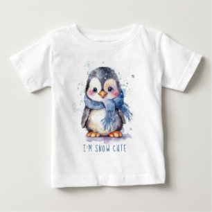 T-shirt Pour Bébé Je suis Mignon Eau Chaude Hiver Vacances Manchot 