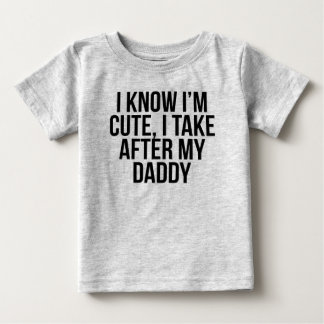 T-shirt Pour Bébé Je suis mignonne de prendre après mon papa