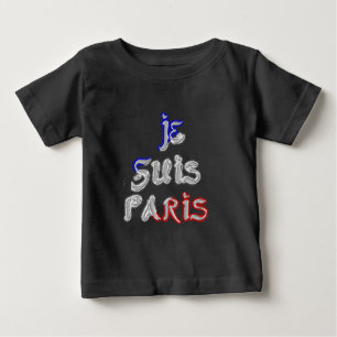 T-shirt Pour Bébé Je Suis Paris I Love Paris Texte Art Imprimer