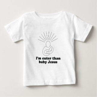 T-shirt Pour Bébé Je suis plus mignon que le t-shirt bébé Jésus