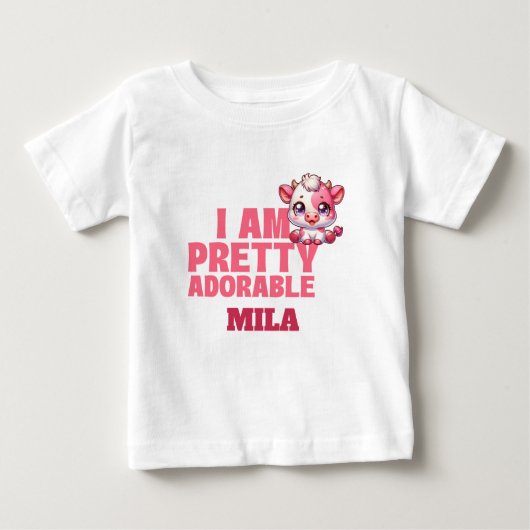T-shirt Pour Bébé Je Suis Plutôt Adorable Personnalisé (Devant)
