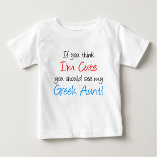 T-shirt Pour Bébé Je suis tante grecque mignonne