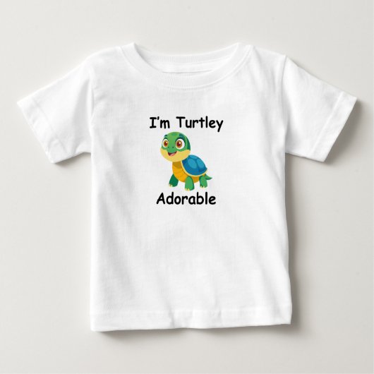 T-SHIRT POUR BÉBÉ JE SUIS TURTLEY ADORABLE (Devant)