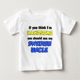T-shirt Pour Bébé Je suis un beau oncle suédois