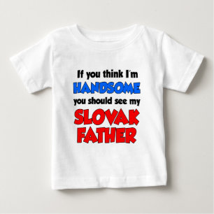 T-shirt Pour Bébé Je suis un beau père slovaque
