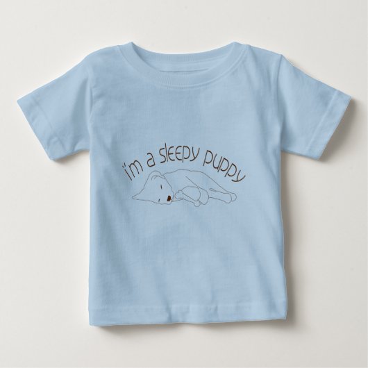 T-shirt Pour Bébé Je suis un chiot somnolent (le bébé) (Devant)