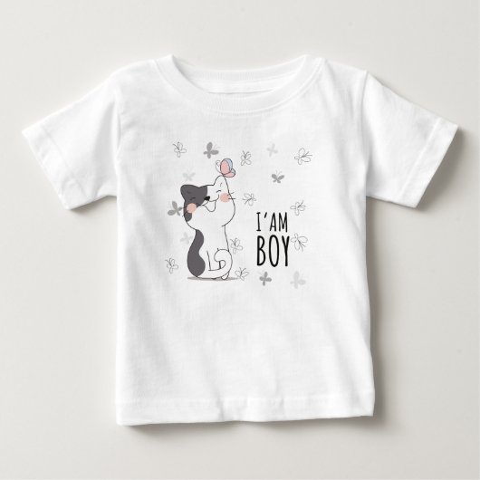 T-shirt Pour Bébé Je Suis Un Garçon (Devant)