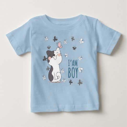 T-shirt Pour Bébé Je Suis Un Garçon (Devant)