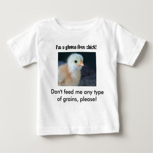 T-shirt Pour Bébé Je suis un gluten libère le poussin ! (Devant)