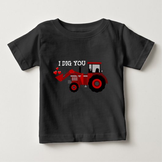 T-shirt Pour Bébé Je t'ai creusé Valentine Truck coeurs garçons chem (Devant)