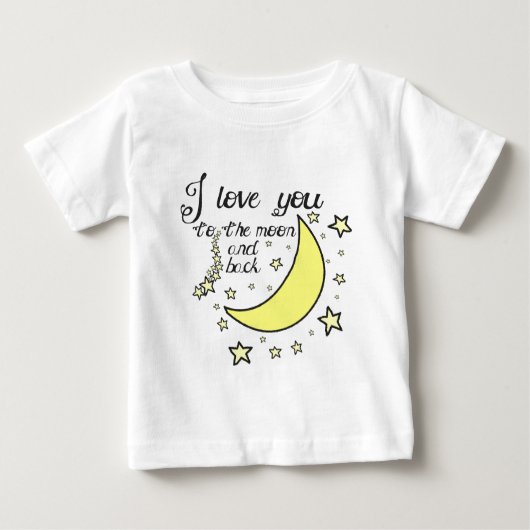 T-shirt Pour Bébé Je t'aime à la lune et au dos (Devant)