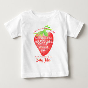 T-shirt Pour Bébé Je t'aime beaucoup fraise douce Saint-Valentin
