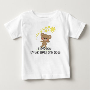 T-shirt Pour Bébé Je t'aime jusqu'aux étoiles et retour Bébé T-Shirt