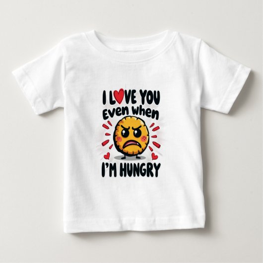 T-shirt Pour Bébé Je t'aime même quand j'ai faim (Devant)