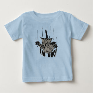 T-shirt Pour Bébé Je vais bien-chat qui tombe