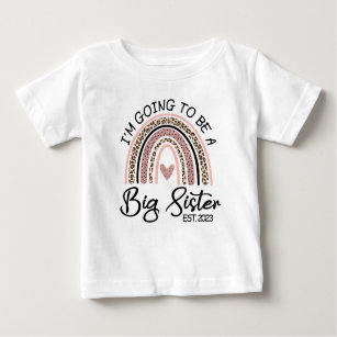 T-shirt Pour Bébé Je vais être Big Sister 2023, Grossesse Reveal