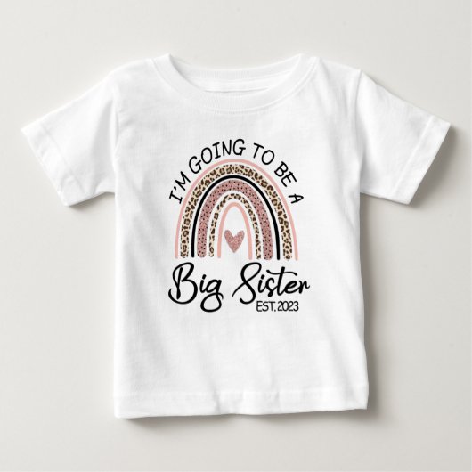 T-shirt Pour Bébé Je vais être Big Sister 2023, Grossesse Reveal (Devant)