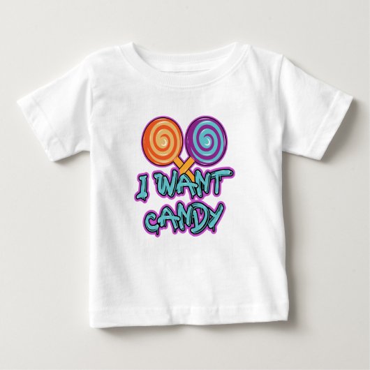 T-shirt Pour Bébé Je Veux Du Bonbon (Devant)