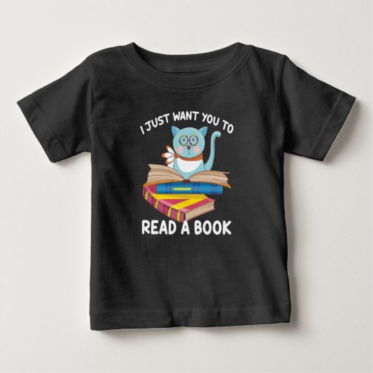 T-shirt Pour Bébé Je veux juste lire un livre (Devant)