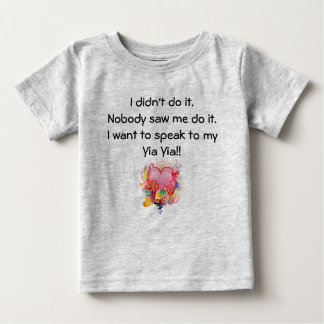 T-shirt Pour Bébé Je veux parler à Yia Yia - rétro coeur