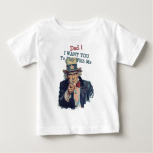 T-shirt Pour Bébé Je Veux Que Tu Mignonne oncle drôle Sam Recruter