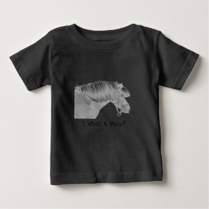 T-shirt Pour Bébé Je Veux Un Pony