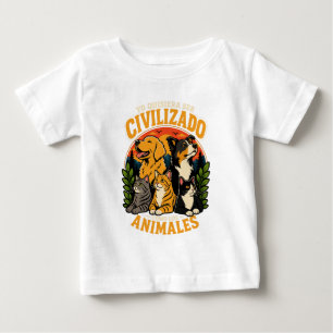 T-shirt Pour Bébé Je voudrais être civilisé 1