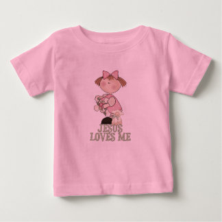 T-shirt Pour Bébé Jésus m'aime fille