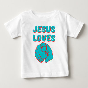 T-shirt Pour Bébé Jésus vous aime Citation basée sur la foi