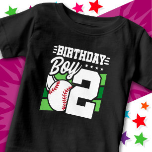 T-shirt Pour Bébé Jeu de baseball 2 ans Thème 2ème anniversaire Garç