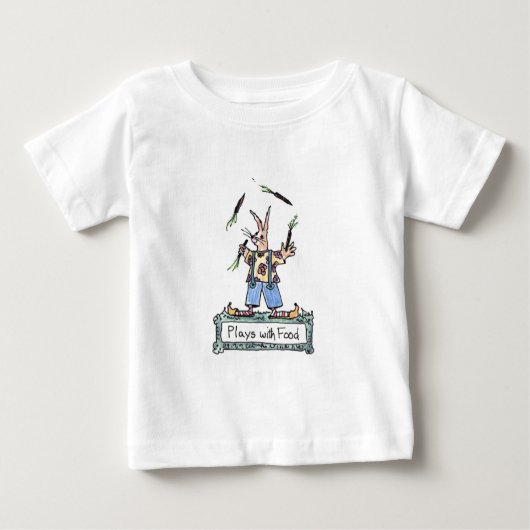 T-shirt Pour Bébé Jeux avec la nourriture (Devant)