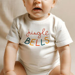 T-shirt Pour Bébé Jingle Bells Mon premier Noël<br><div class="desc">Noel Noël Handlettering Minimal Élégant</div>