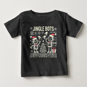 T-shirt Pour Bébé Jingle Bots Festive Robots de vacances avec chapea