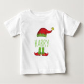T-shirt Pour Bébé Jingle Jolly Merry Old Elf Casquette et chaussures (Devant)