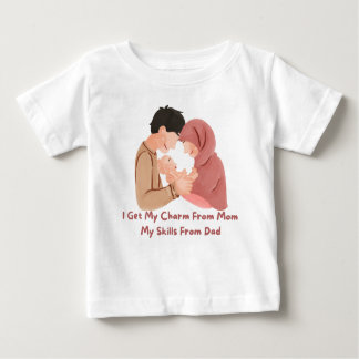 T-shirt Pour Bébé 👶 "J'Obtiens Mon Charme De Maman, Mes Compétences