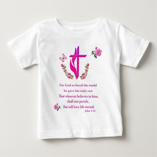 T-shirt Pour Bébé John 3:16 (Devant)