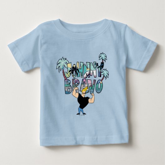 T-shirt Pour Bébé Johnny Bravo Palm Tree Nom (Devant)