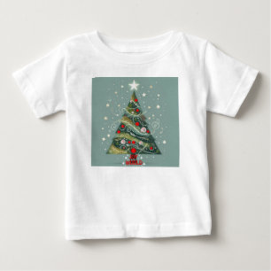 T-shirt Pour Bébé Joie au monde sapin de Noël
