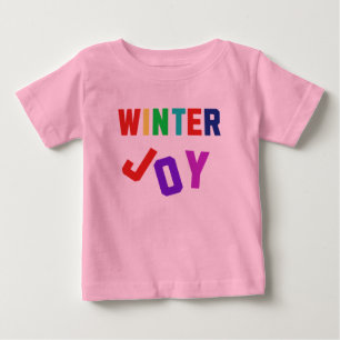 T-shirt Pour Bébé Joie d'hiver - Lettres colorées douillettes