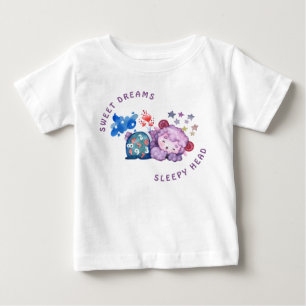 T-shirt Pour Bébé Joli Agneau Doux Rêves Tête Endormie Nouveau-Né 