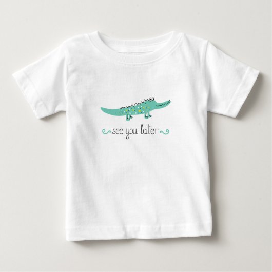 T-shirt Pour Bébé Joli alligator. Voir plus tard lettrage (Devant)
