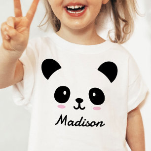 T-shirt Pour Bébé Joli bébé Panda visage personnalisé T-shirt