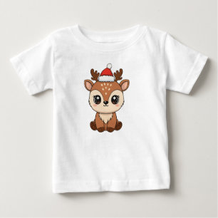 T-shirt Pour Bébé Joli bébé renne de Noël