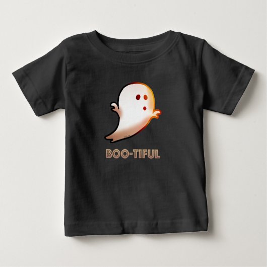T-shirt Pour Bébé Joli Boo-tiful Halloween Ghost Art (Devant)