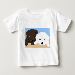 T-shirt Pour Bébé Joli cadeau brun et blanc de marionnettes du Labra