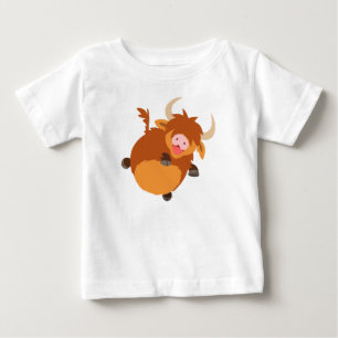 T-shirt Pour Bébé Joli caricature flottante Highland Cow Baby T-shir