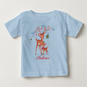 T-shirt Pour Bébé Joli Cerf de Noël (Devant)