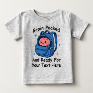 T-shirt Pour Bébé Joli «Cerveau Prêt» personnalisable pour la rentré