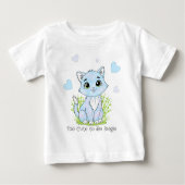 T-shirt Pour Bébé Joli chat bleu (Devant)